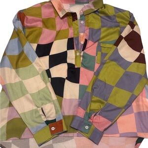 Colorful Checkered Long Sleeve Shirt